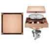 Matte rose gold brushed square-concealed floor drain-tileable