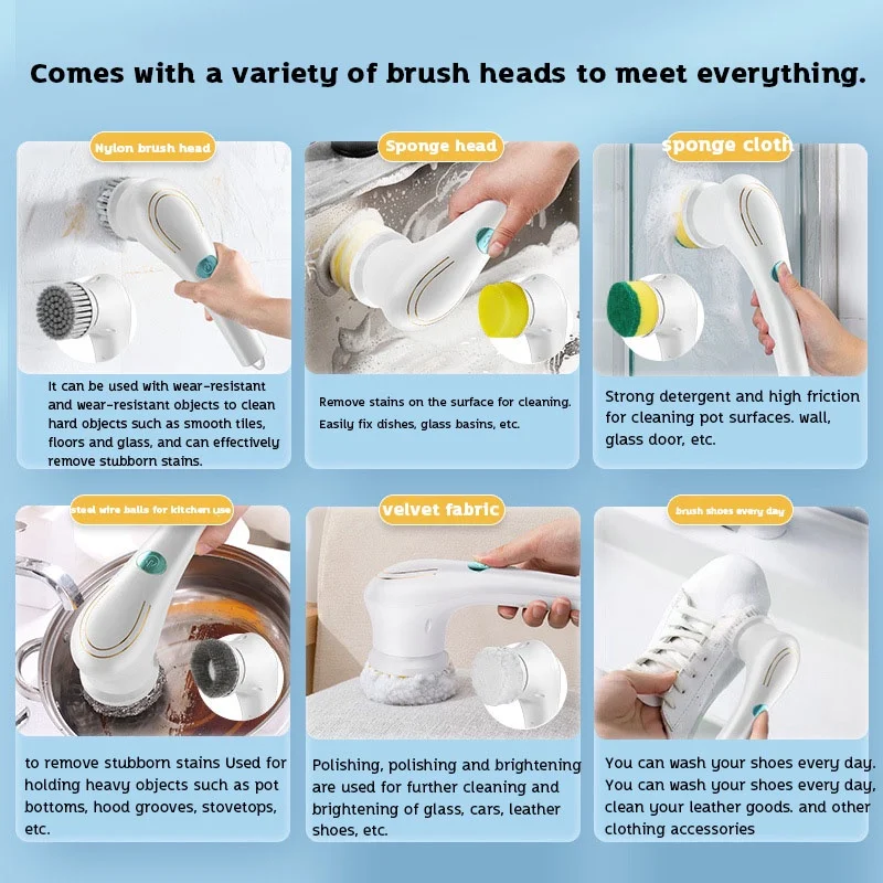 Dish washing bathtub electric cleaning brush Household Cleaning Kitchen Toilet Brush Electric Cleaning Brush Electric