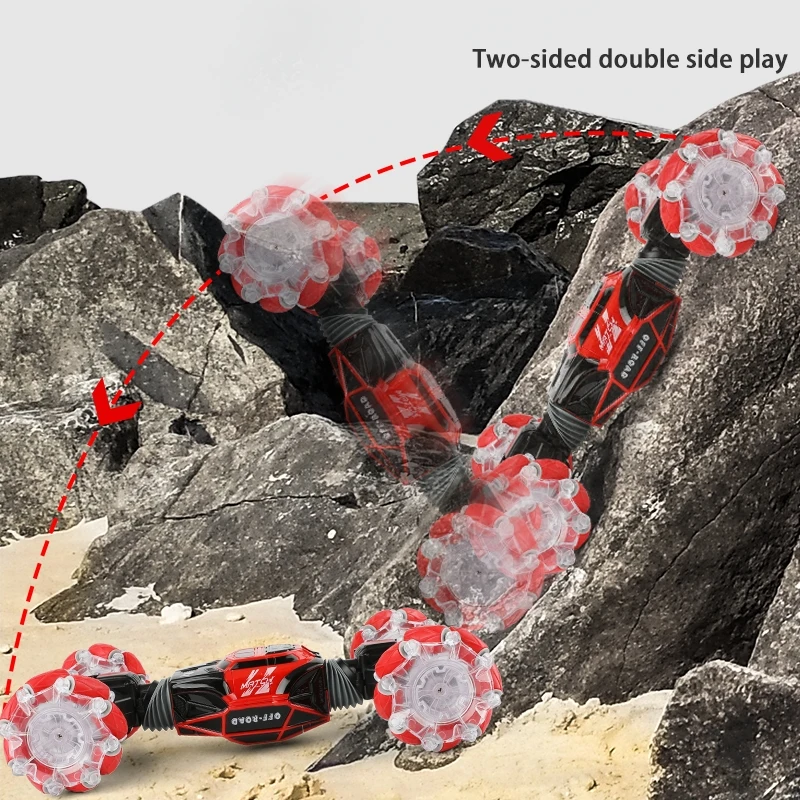 Управляемый вручную жест RC автомобиль с подсветкой и музыкой двойной Размер 4*4 дистанционное управление трюковая машина для