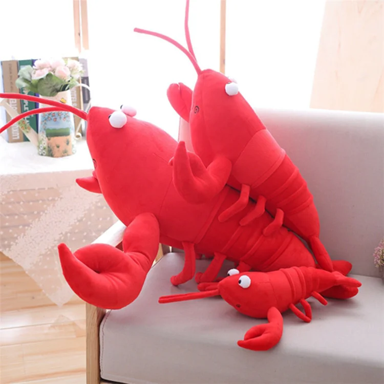 Factory Wholesale Soft Realistic Red Lobster Stuffed Animal Toy Cute Creature Plush for Kids Carnival Gifts