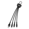 Black 3 in 1 keychain USB cable