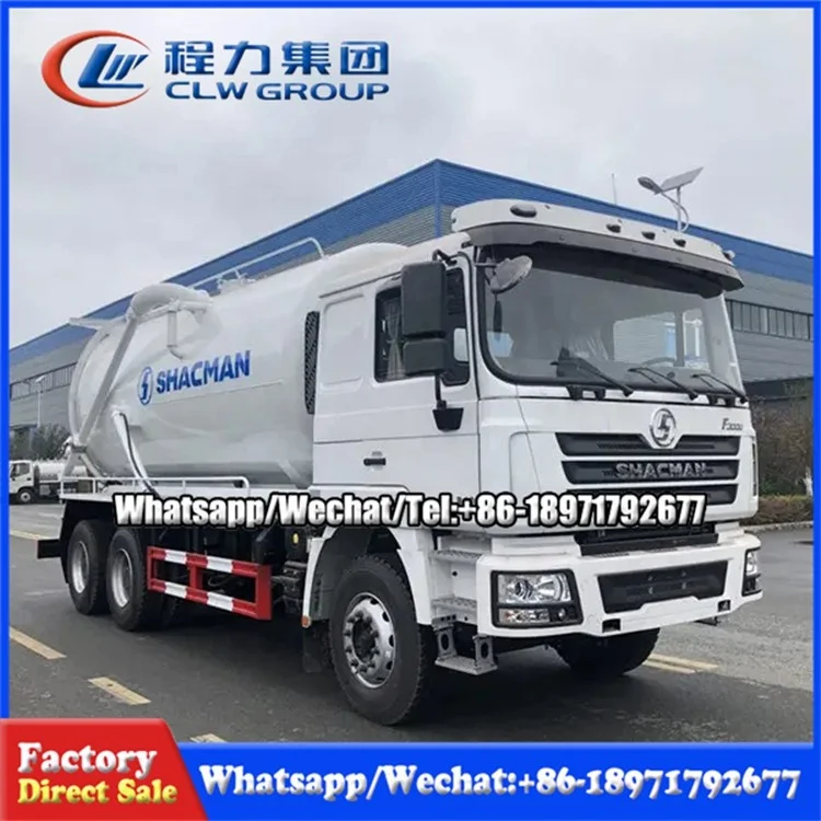 Shacman Sewage Suction Vacuum Pump Tank Truck 6x4 20m3 Sewer Suction ...