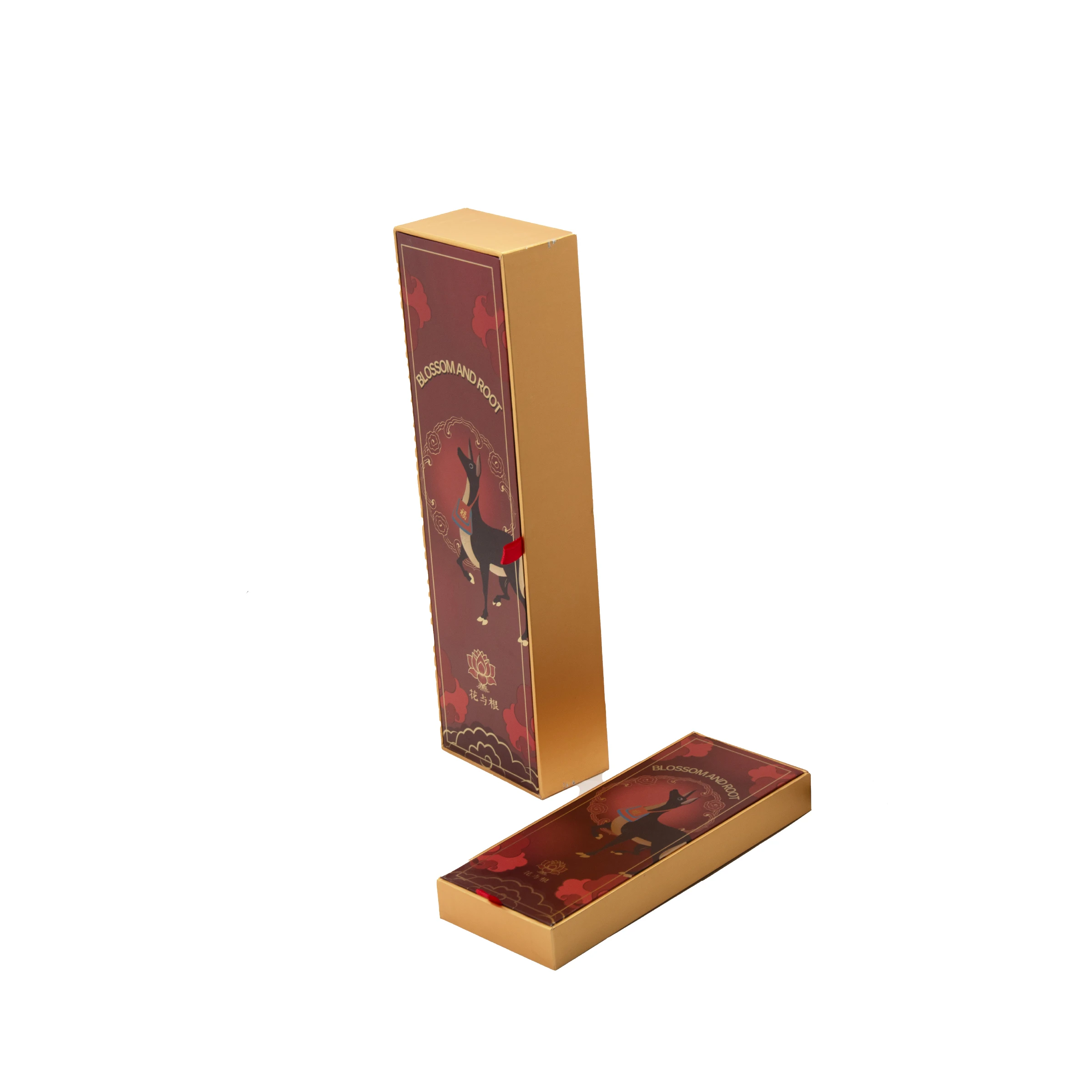 Chinese Style High-End Reusable Luxury Gift Box with Flip Top Magnetic Closure and Ribbon for Small Business