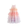 rainbow tulle dress