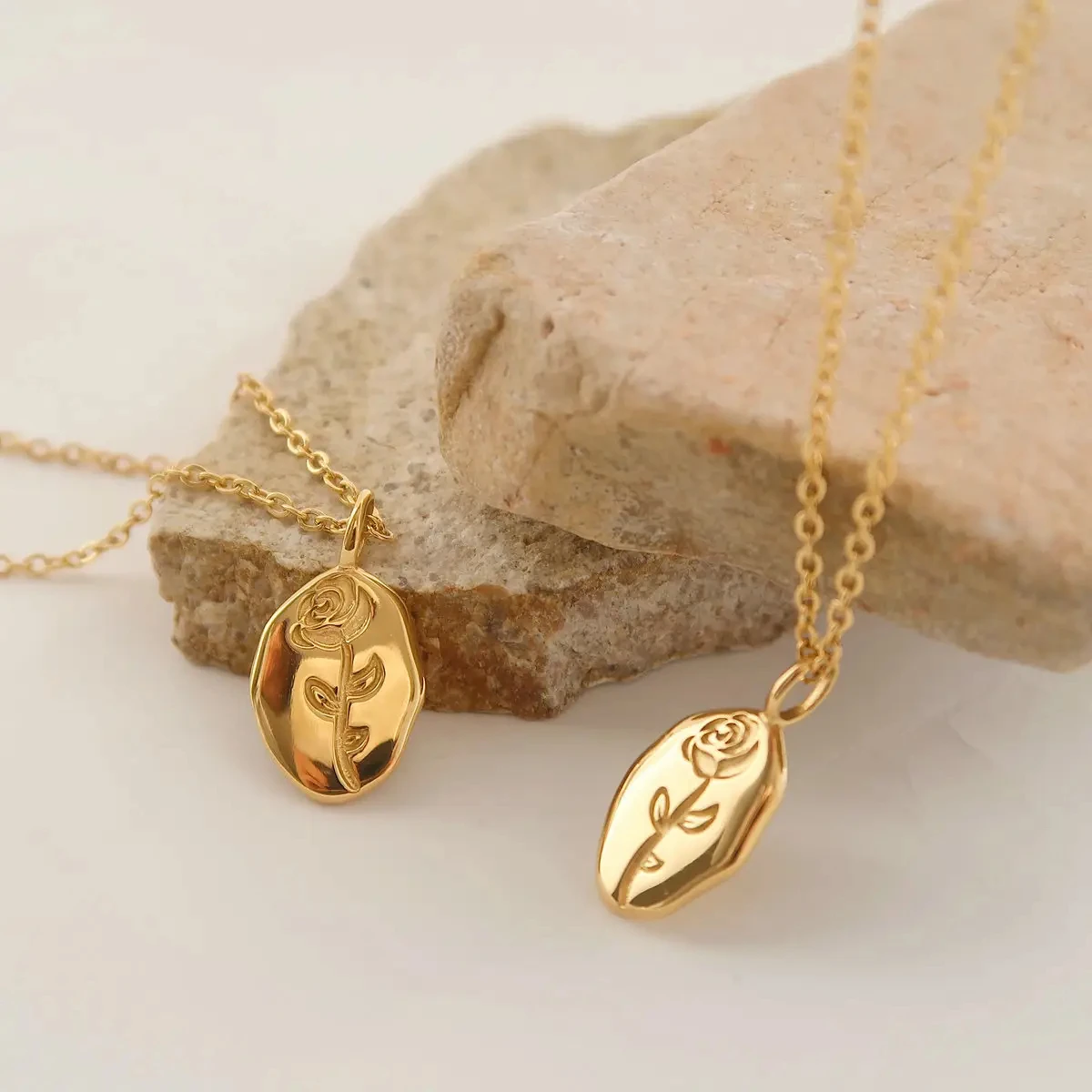 Flower Rose Gold Necklaces
