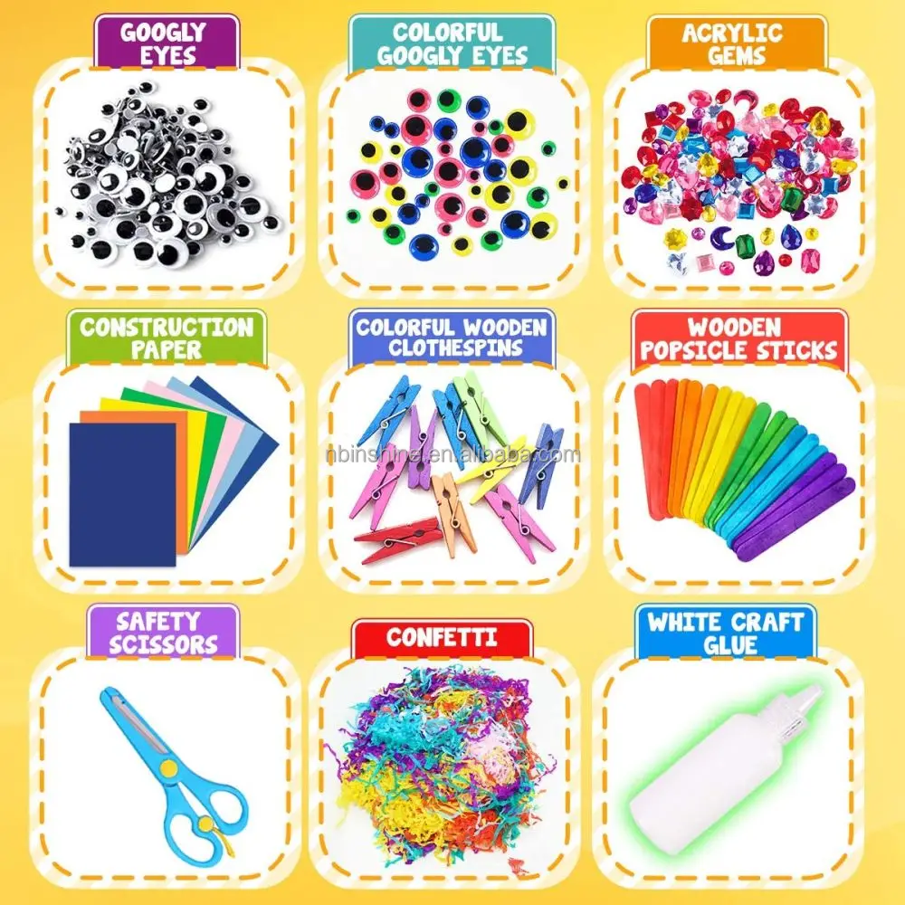 kids educational art craft supplies assortment