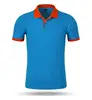 Azul con cuello naranja