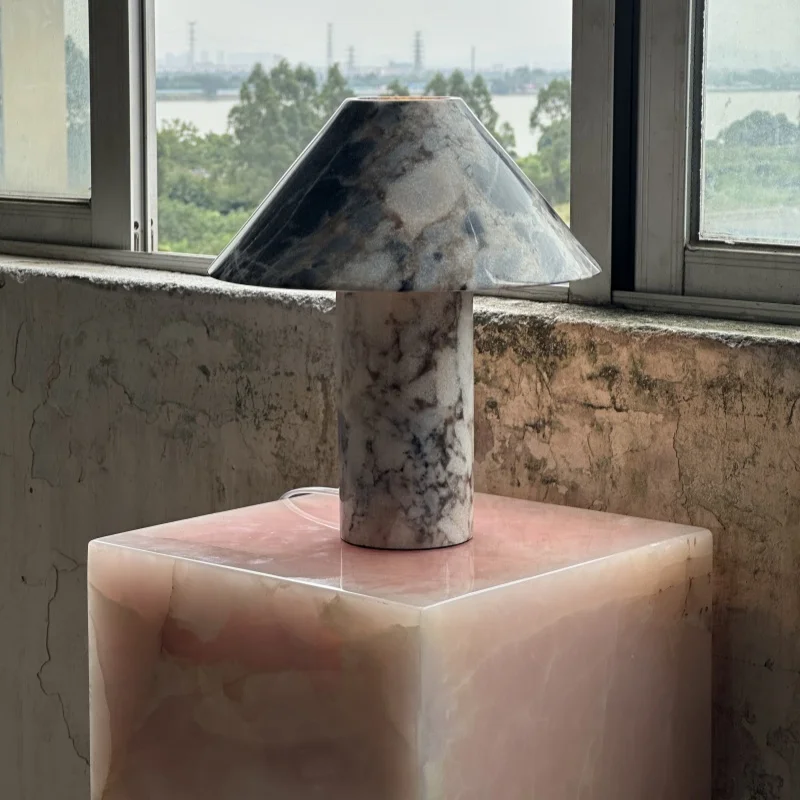 Popular Green Onyx Jade Marble Table Lamp Nodic Led Light Bedroom Livingroom Ornament Mushroom Lamp Onyx Marble Table Lamp