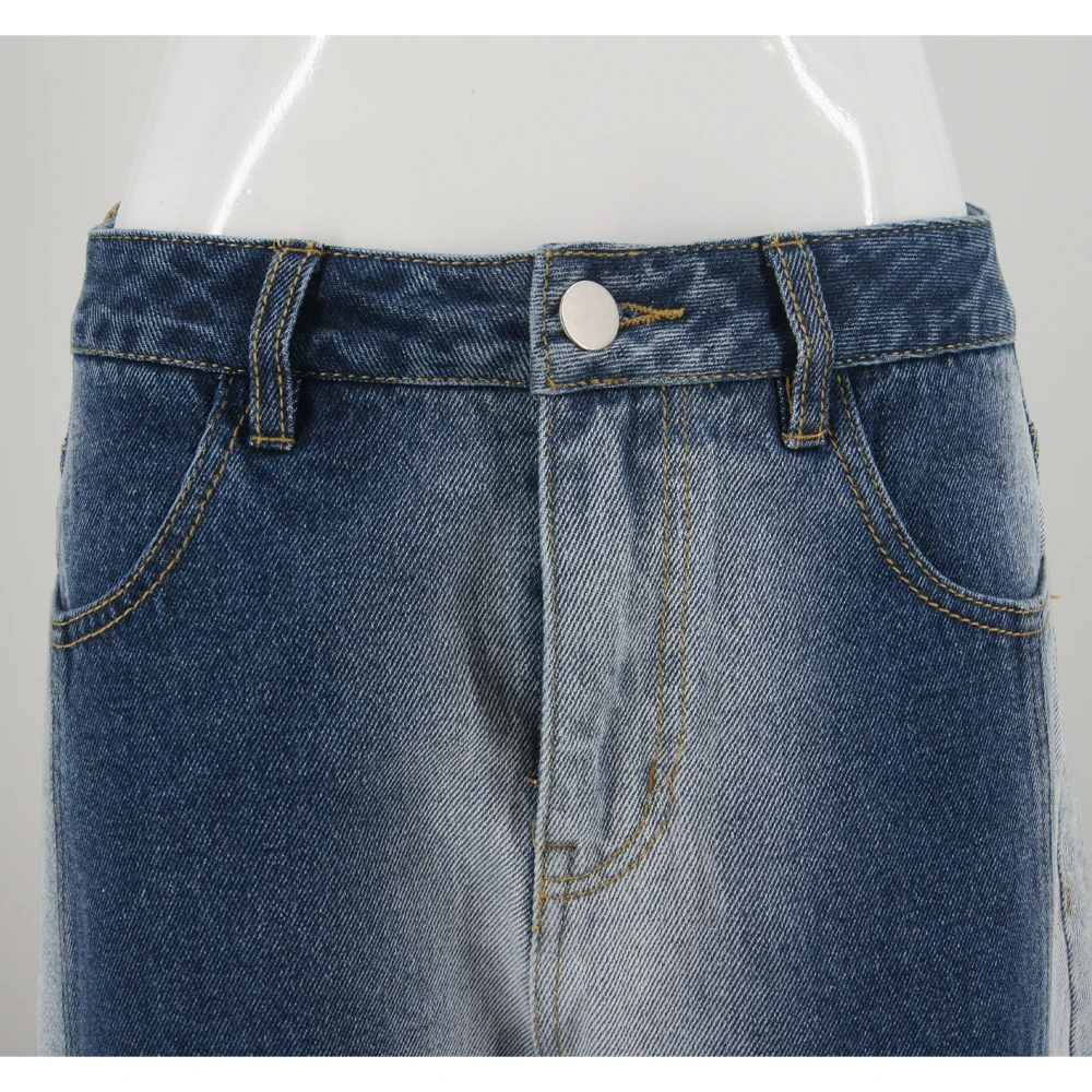 Men's Baggy Wide Leg Jeans High Quality Gradient Denim Pants Fashionable Streetwear for Male