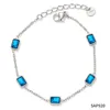 Blue zirconium silver bracelet B920
