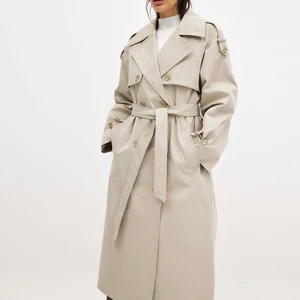 Women's Double Breasted Trench Coat Casual Standard Commuting Wear High Quality Spring  Long Trench Coat for Women