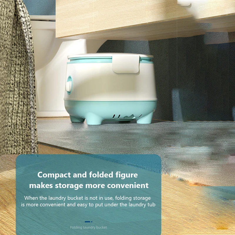 2022 Foldable Mini Fully-automatic Washing Machine Portable Folding with Spin Dry