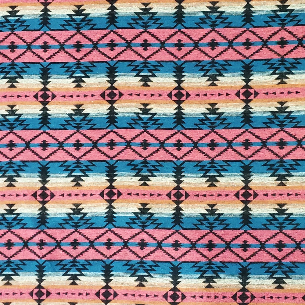 Factory Direct 2023 Wool Fabric Bohemian Geometric Aztec Design Navajo Pattern Wool Polyester Fabric for Coat Shawl