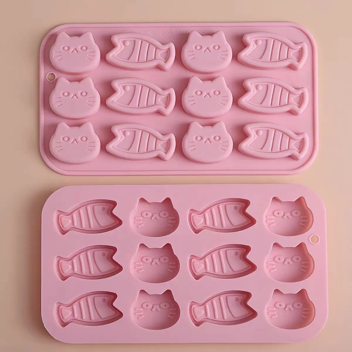 12-Grid Kitten and Fish Shaped Silicone Baking Tools Resin Cake Mold for Chocolate and Cake Decorations supplier
