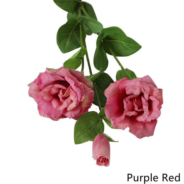 High Quality 3 Heads Artificial Real Touch Lisianthus Eustoma Real