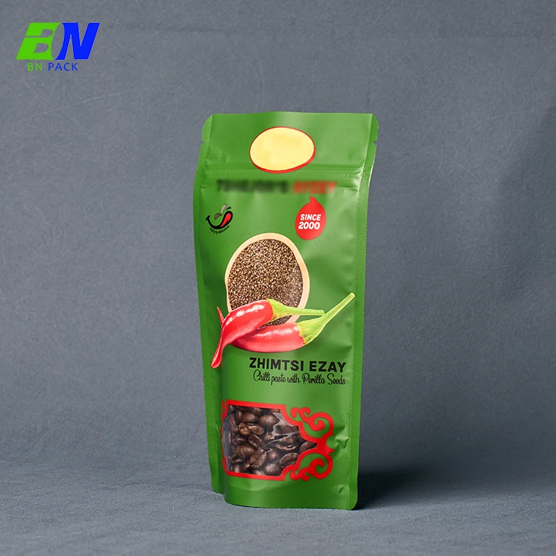 Factory Price Customized Stand up Pouch for Snack Food Spice Window Nut Packaging Zipper Bag Food Snack Doypack