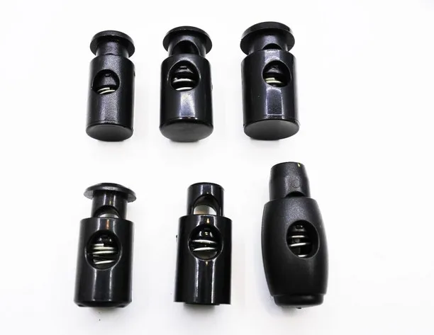 Plastic Cuboid Cord Lock Clip Clamp Big One Hole Toggle Stopper for Garment Paracord Shoes