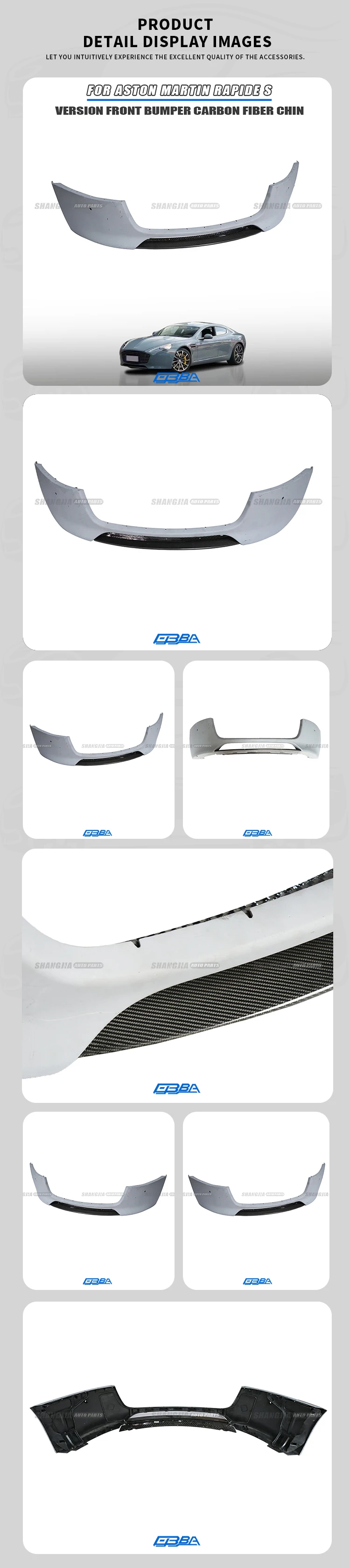 Great Quality Car Accessories Original Plastic Front Bumper Lip For Aston Martin Rapide S 13-17 ED43-17626-AA Car Front Spoiler factory