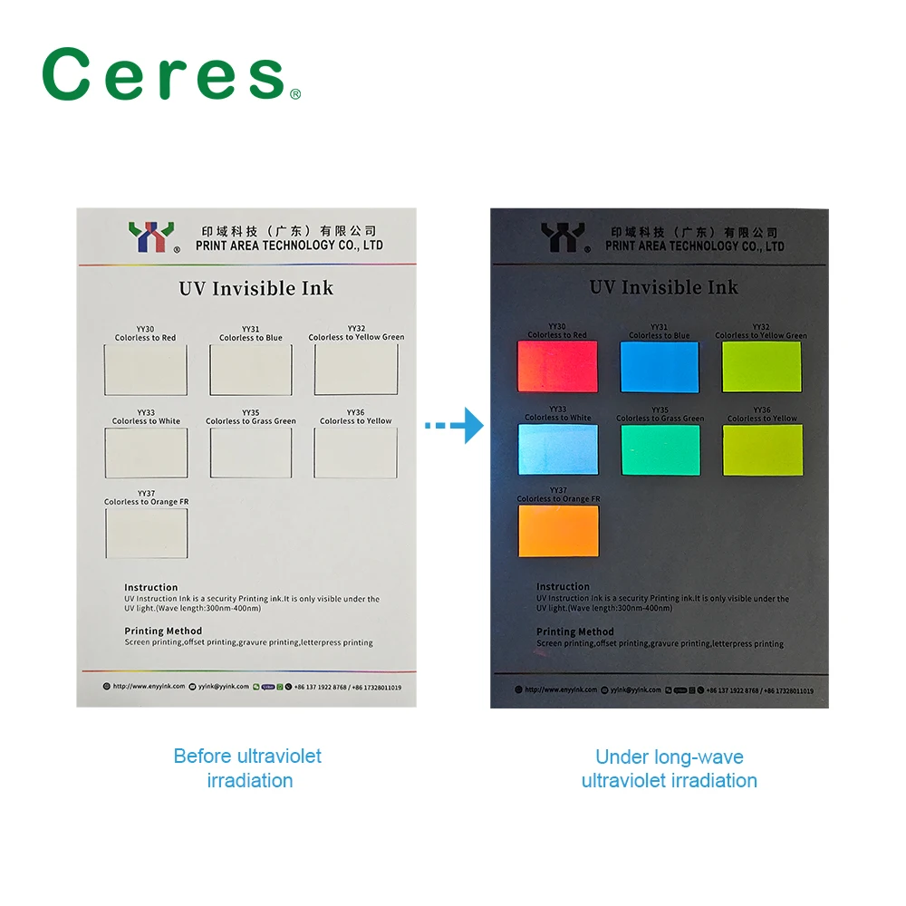 High Quality Colorless to Orange,security Ink Offset UV Invisible