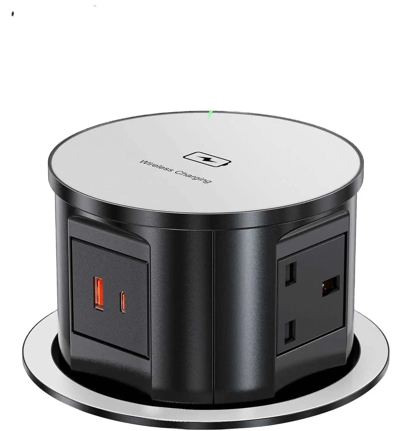 Uk Pop up Socket Desk Power Outlet Recessed Kitchen Worktop Pop up Power Socket Wireless Charger Retractable Pop up Power Outlet