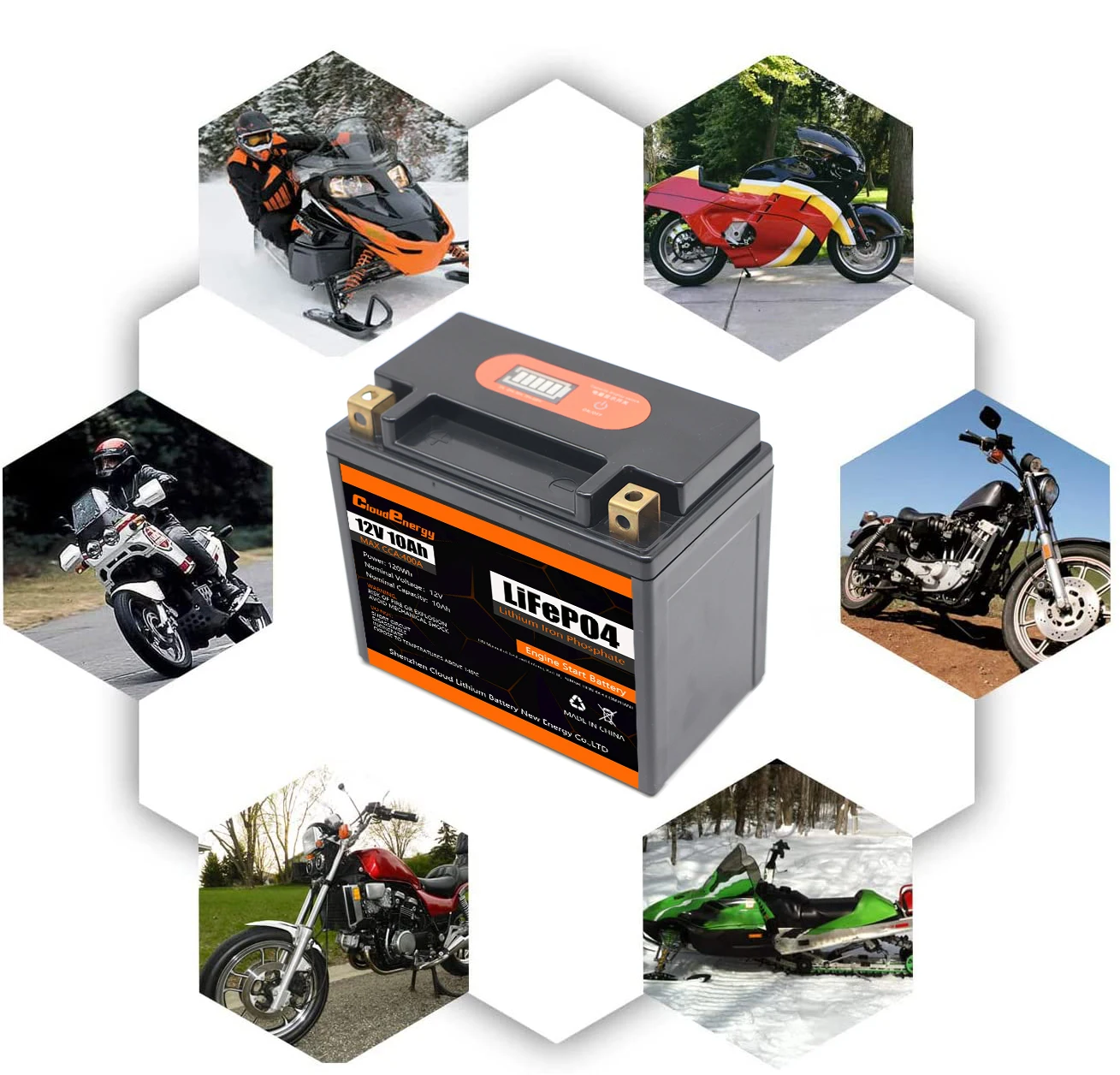 Литиевая батарея для двигателя мотоцикла 12 8 В 10 А/ч