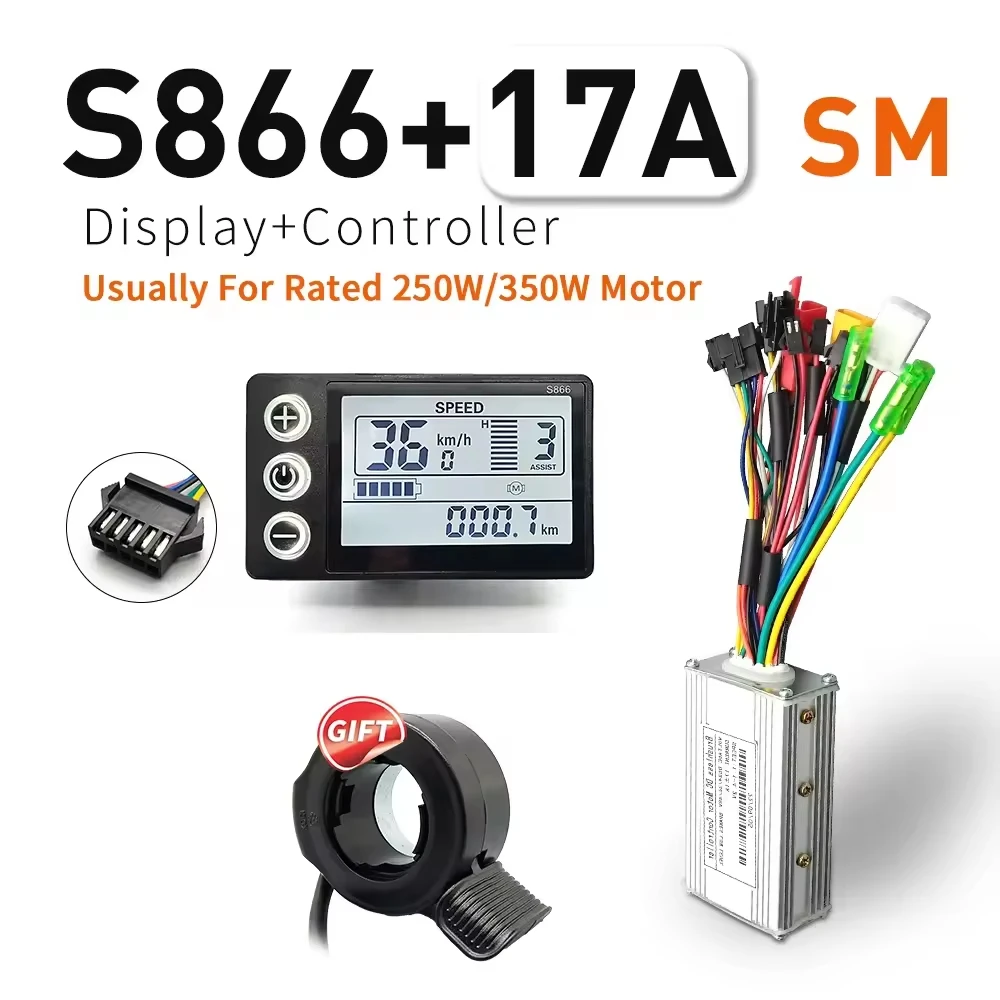 Panneau Contrôleur S866 Pour Vélo électrique - 24V 36V 48V 60V - Étanche 6PIN