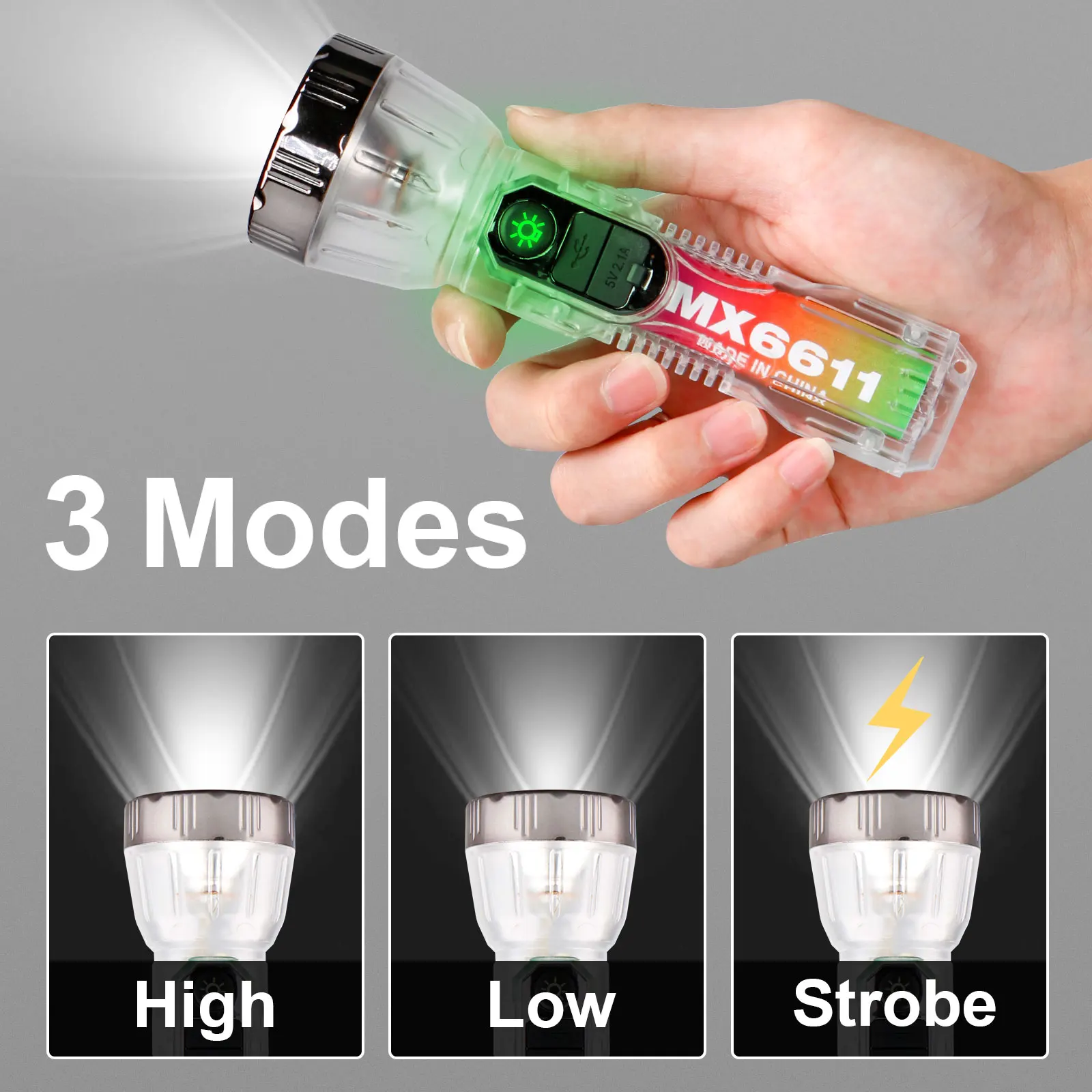 Multifunctional USB Rechargeable LED Solar Torch Power Bank ABS Body XPE Light Source for Outdoor Camping Fishing Hunting Hiking