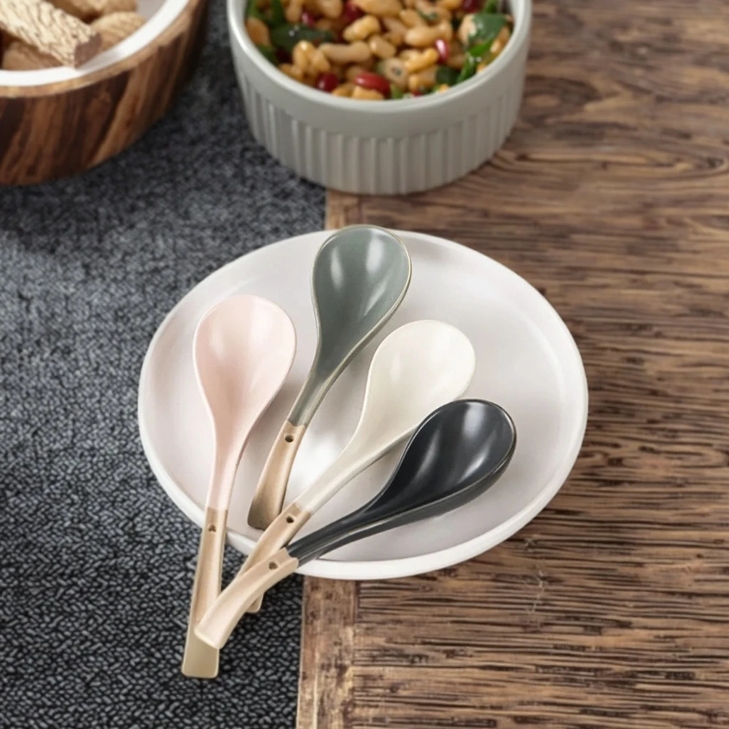 Nordic Style Ceramic Soup and Coffee Spoon Modern Chinese Tableware in Various Colors for Rice Spoon