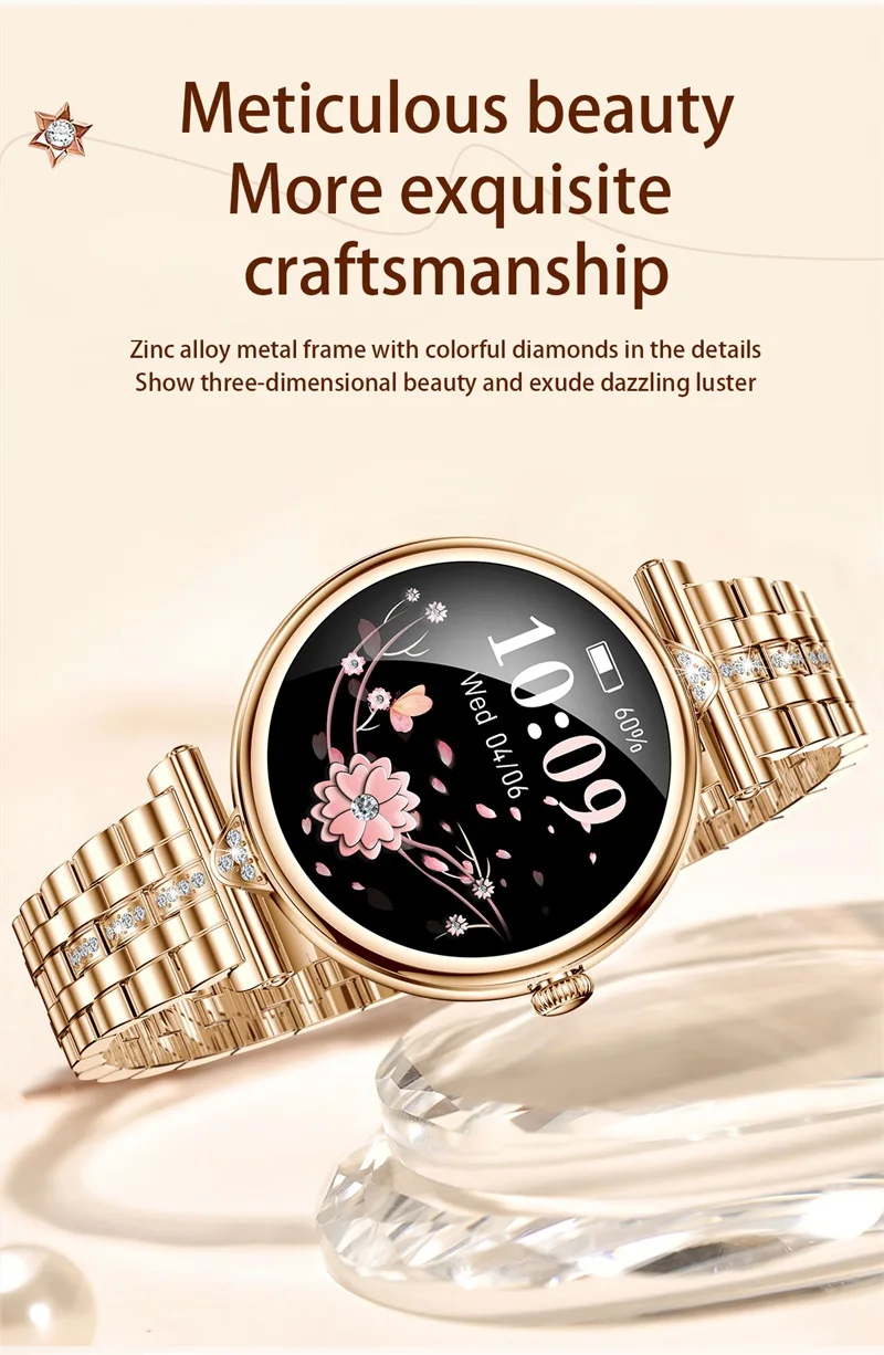 Смарт-часы женские водонепроницаемые, 1,28 дюймов