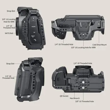 SmallRig Cage for Blackmagic Design Cinema 6K, Only for BMCC 6K, Anti-Deflection, Anti-Scratch, Full Access Design - 4785 detail image