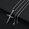 Pointed Ring Oil Drop Cross Necklace