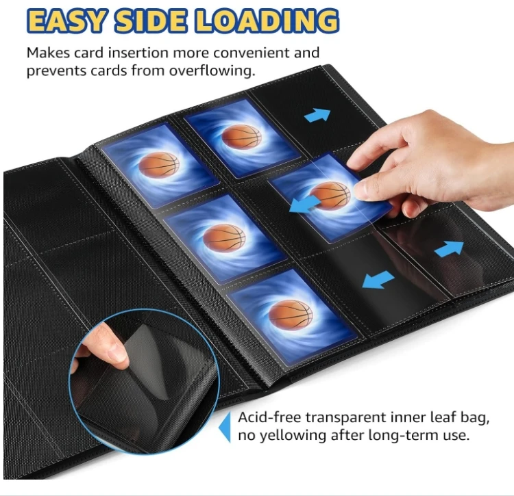 trading card binder nearby MoKo 4 Pocket Trading Card Binder, Card Protectors Binder Sheet Storag –  Mokodirect