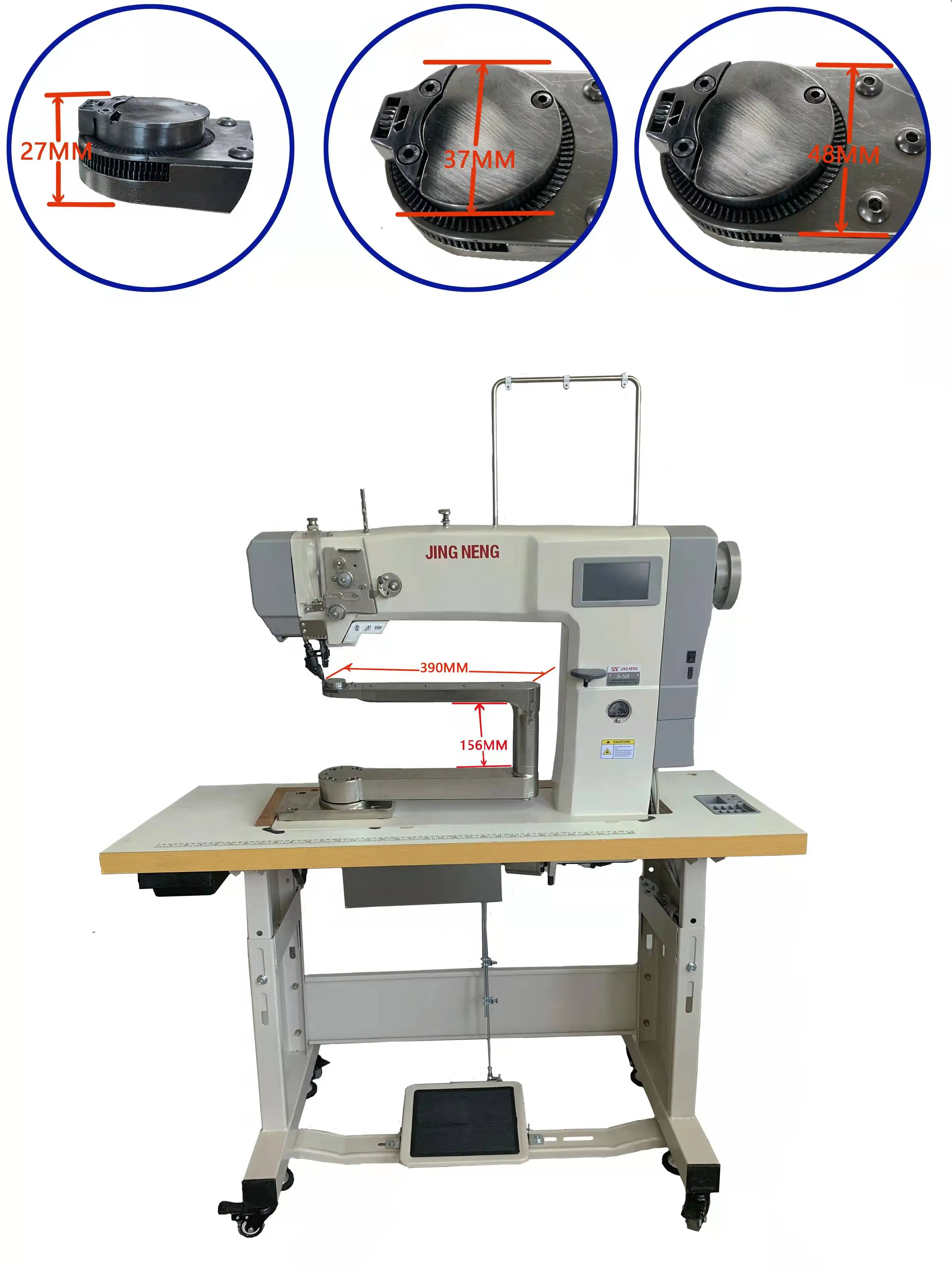 Stepper Motor Heavy Duty Computer Sewing Machine 360 Degree Rotating Roller Feed Sewing Machine