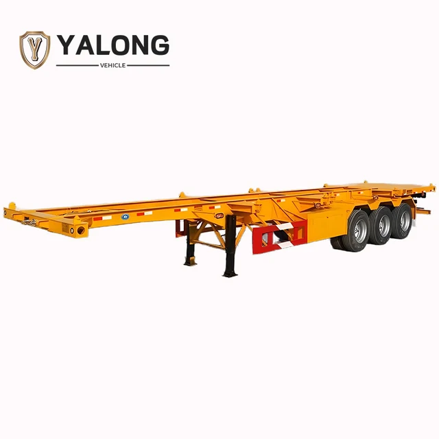 20 & 40 ft Extended Container Chassis 3 Axles Semi-Trailer Truck Steel Material Sale Trailer Skeleton Truck container chassis