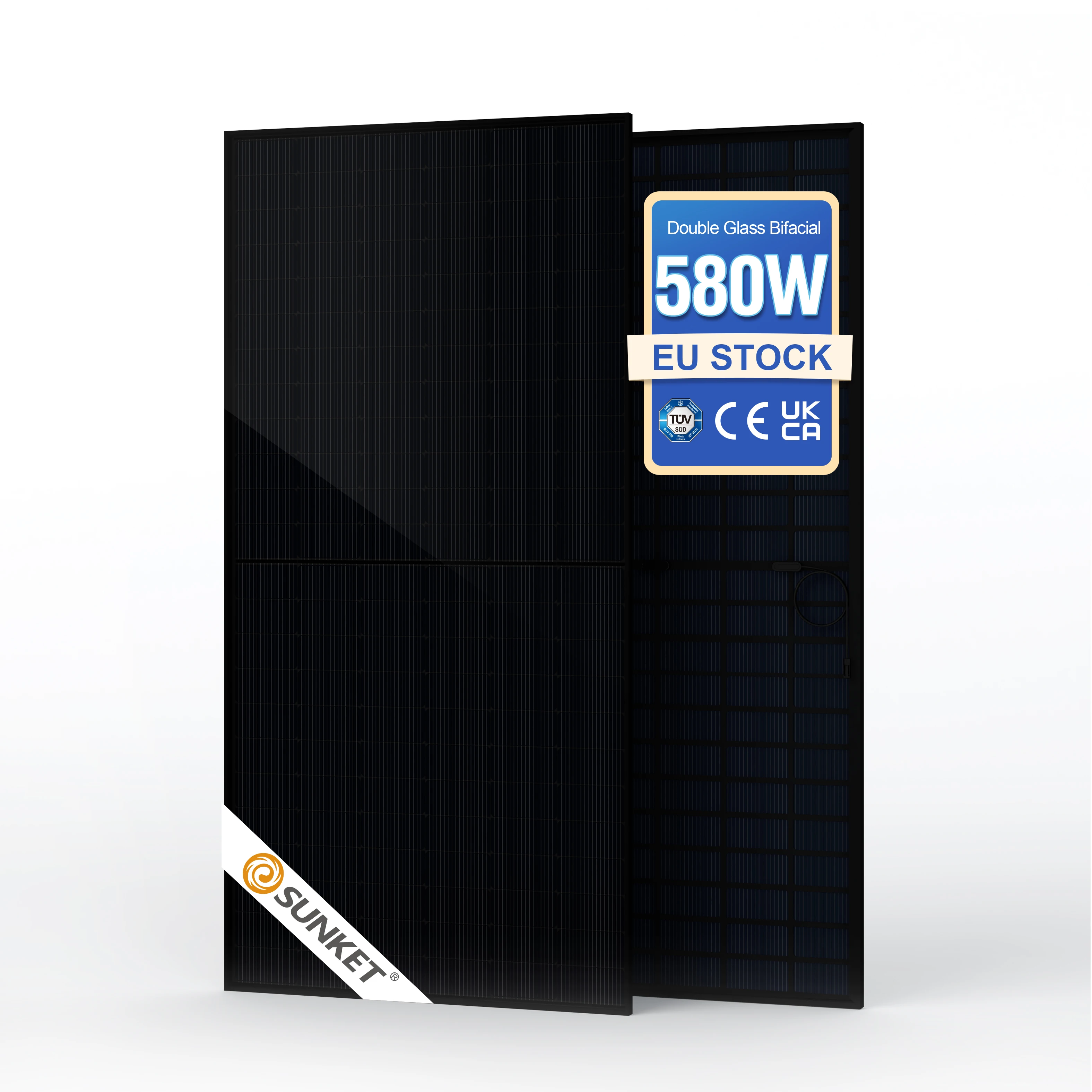 Sunket 580W High Efficiency PV Module - All Black Bifacial