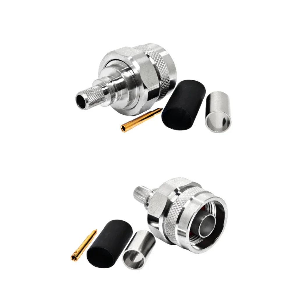 Low PIM N Male Straight EZ Connector Crimp 50 Ohm N Plug Connector for  LMR240 RG8X H155  Coaxial  Cable