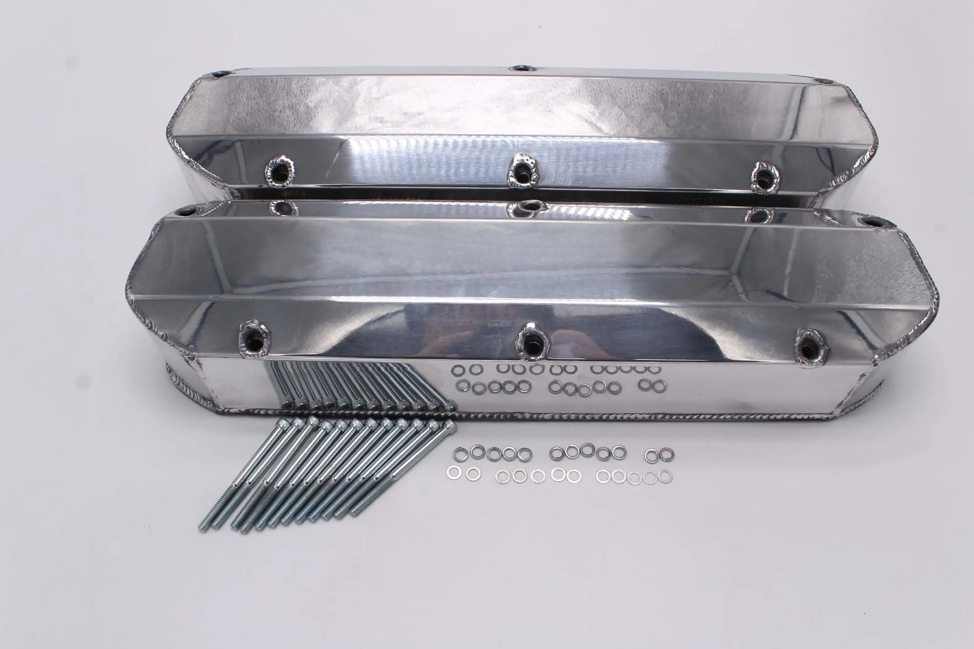 SBF Ford 289/302/351W Tall Valve Covers – Black Fabricated W/ Long Bolts