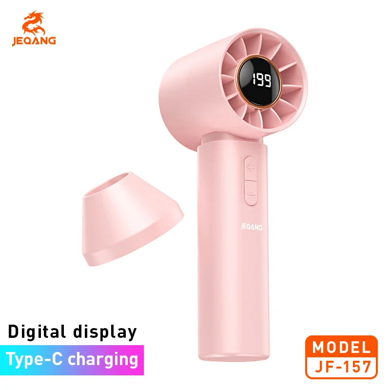 JF-157 199-Speed Portable Mini Turbo Fan New Digital Display Small Desktop Fan for Home Office Cross-Border Consumer Electronics