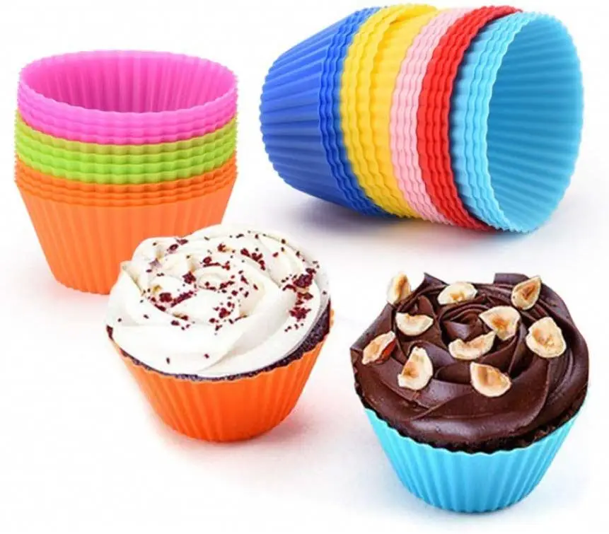 Set da 24 Stampo in Silicone Riutilizzabile per Muffin e Torte