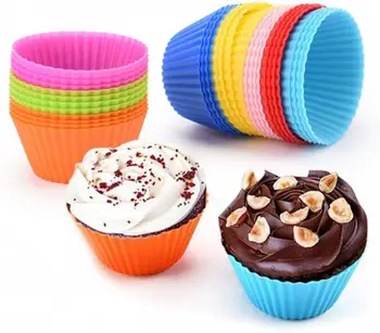 Pirottini per Muffin in Silicone, 24 Pezzi Pirottini Antiaderenti Riutilizzabili per Muffin, Pirottini Muffin per Friggitrice Ad Aria, Mini Stampini Muffin per Torte, Budini, e Gelati, 4 x 6 PC