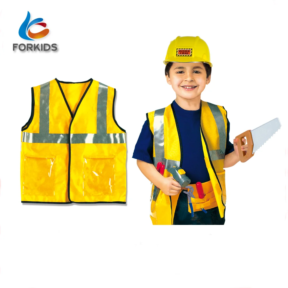 8 шт. Делюкс Детский строительный работник ролевая игра униформа игрушечный костюм с пластиковыми