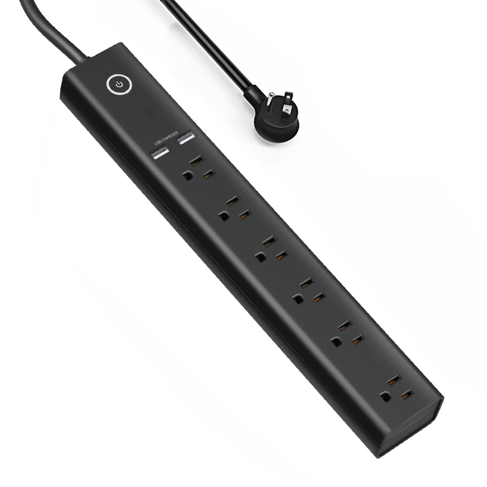 Smart Socket Surge Protector Multiple Socket Power Strip With 6 Outlets And 2 Usb Smart Switch 9387