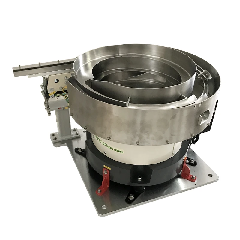 Custom Vibration Bowl Feeder with a Bulk Conveyor Hopper for Caps