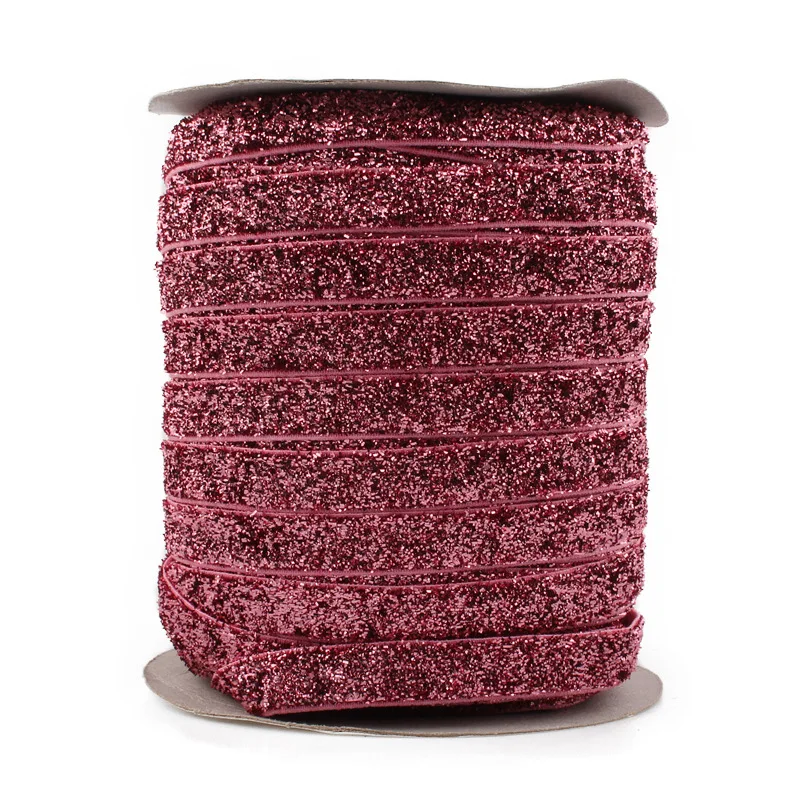1cm Spandex Nylon Elastic Ribbon Gold Powder Gold Onion Wrapped Ribbon Girl Hair Band Accessories Accessories