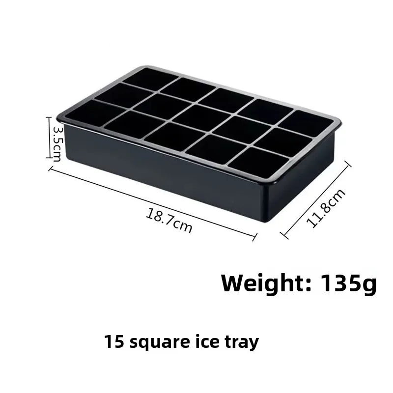 Large Food-Grade Silicone Ice Tray Eco-Friendly 6 8 or 15-Grid Square Ice Cube Mold for Household Use & Ice Cream Tools details