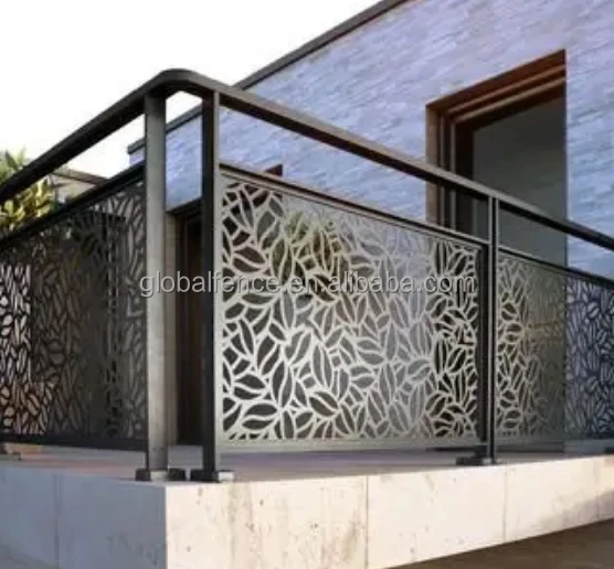 Reilbu Laser Cut Aluminum Railing - Modern Stair, Deck, & Porch ...