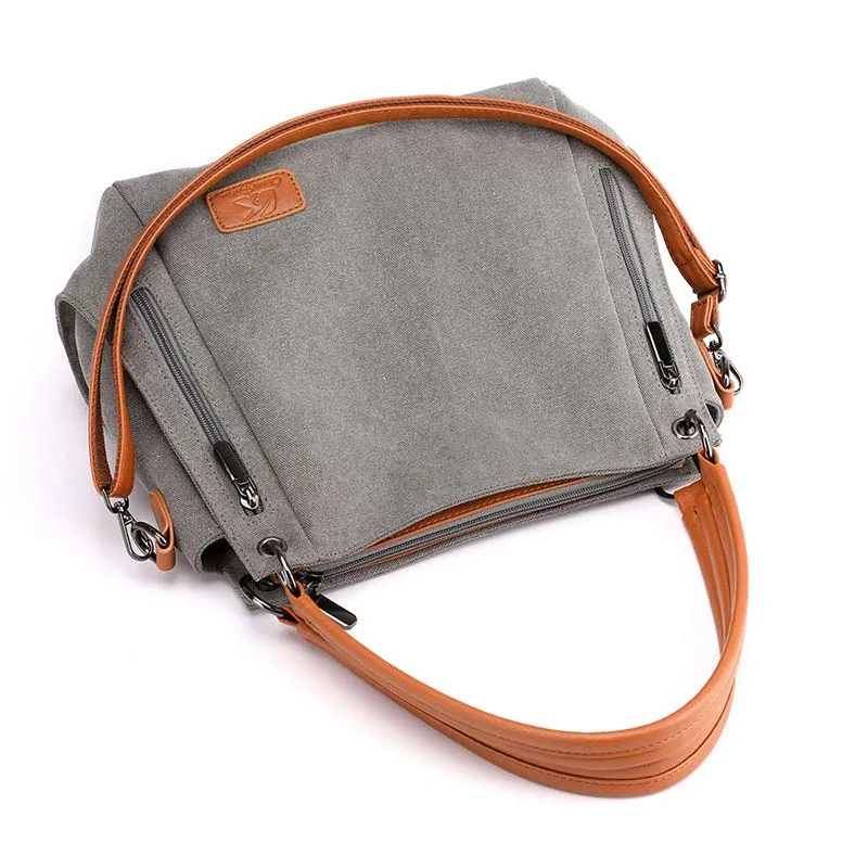 Hobo Handtaschen Große Segeltuch-Mode-Schulter-Umhängetasche für Frauen Multi-Fach-Tragetasche Umhängetasche Geldbörsen und Handtaschen