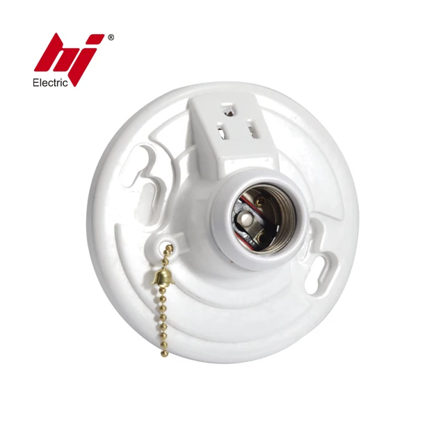 Ceiling Type LampHolder E26 Rubber Lamp Holder with Pull Chain and