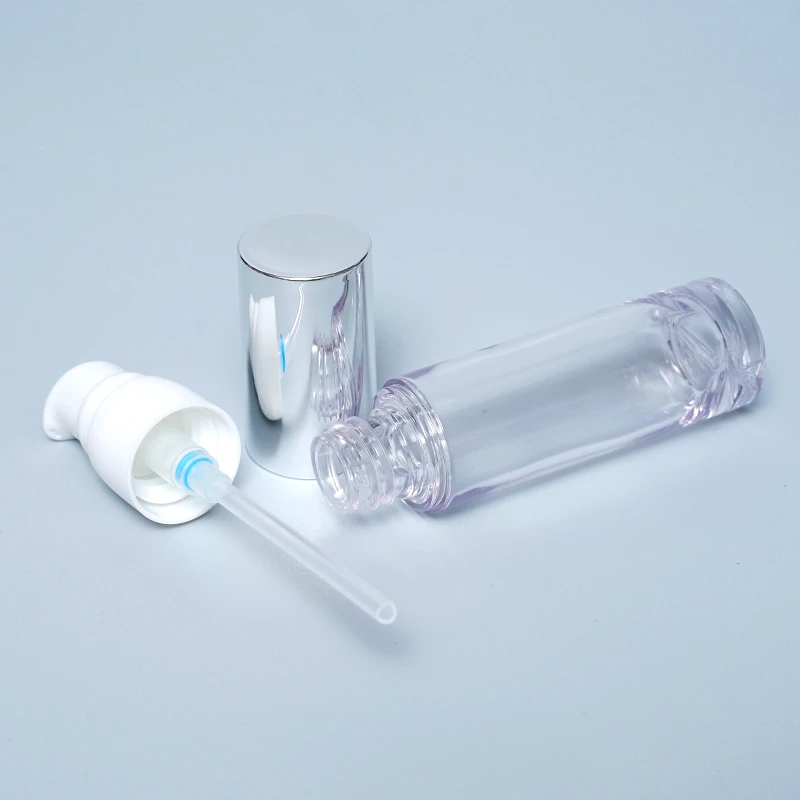 Luxury Custom Spray Pump Lotion Plastic Petg Bottles With Electroplated Cover