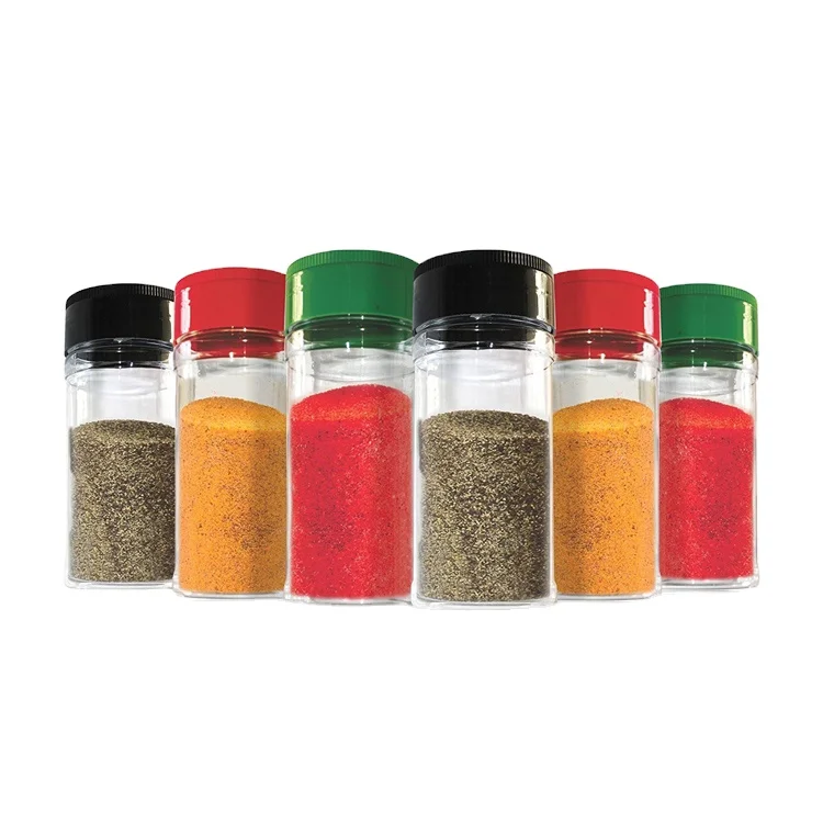 2oz 80ml Empty Small Pepper Seasoning Shaker Bottle Plastic Spice Jar PET Plastic clear Salt Spice Bottle with Lid